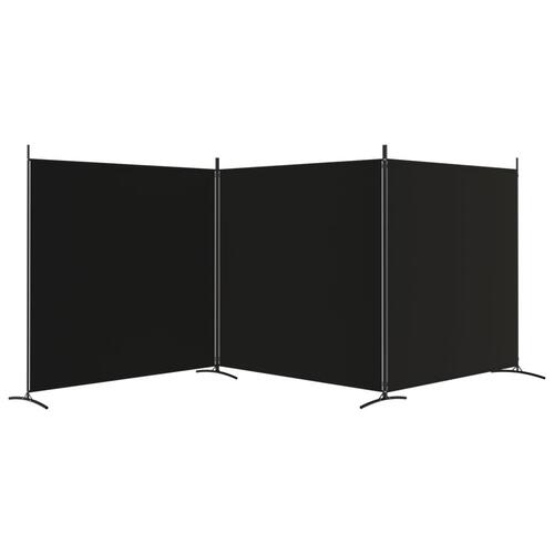 3-panels rumdeler 525x180 cm stof sort