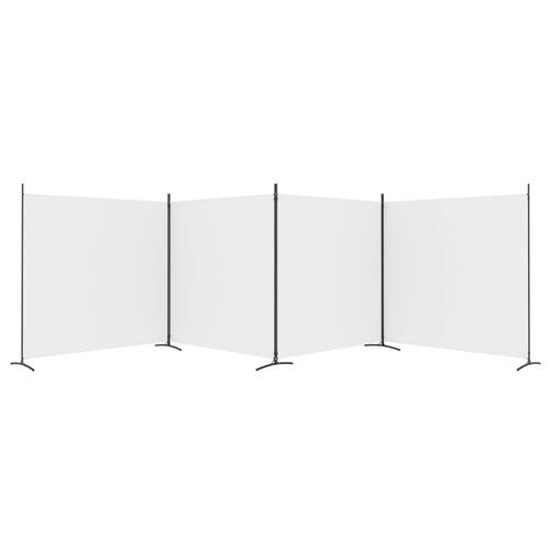 4-panels rumdeler 698x180 cm stof hvid