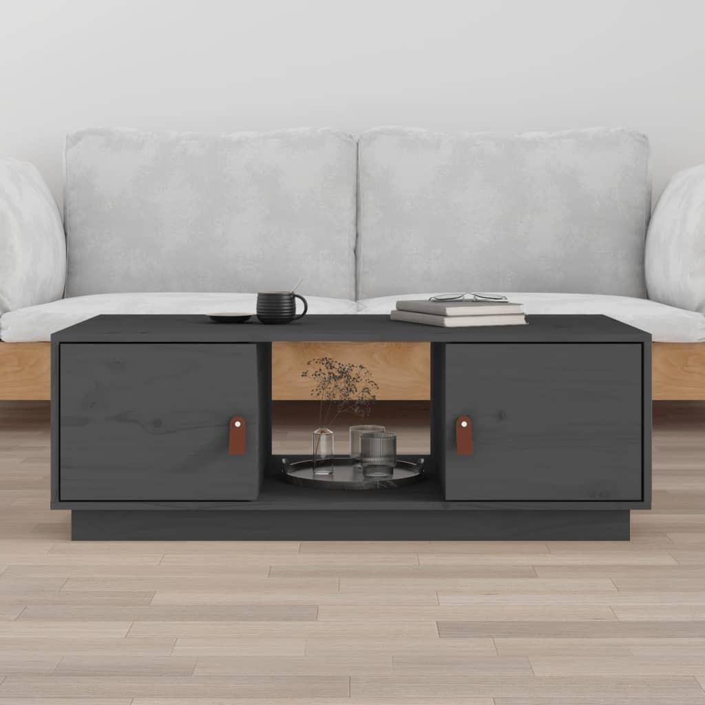 Sofabord 100x50x35 Cm Massivt Fyrretræ Grå