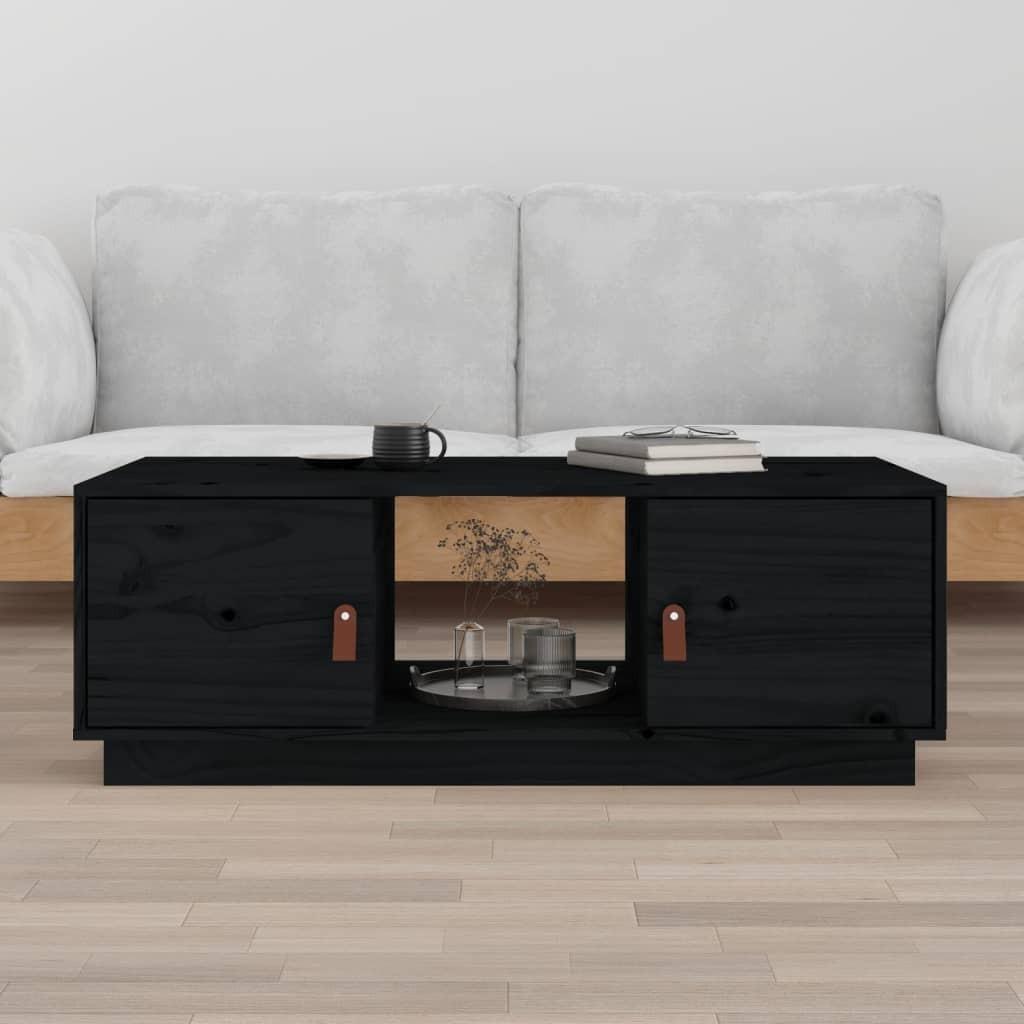 Sofabord 100x50x35 Cm Massivt Fyrretræ Sort