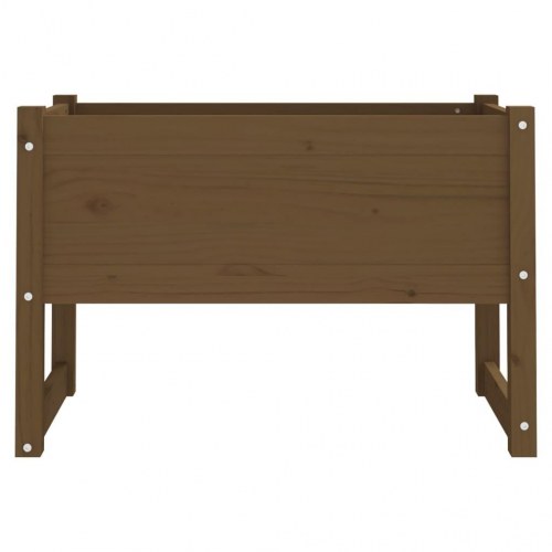 Plantekasse i massivt fyrretræ - 78×40×52 cm, gyldenbrun