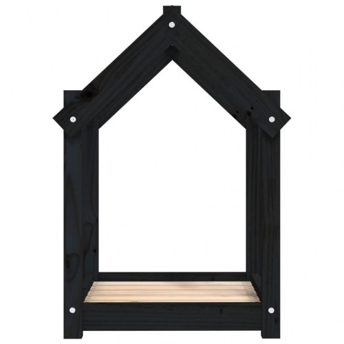 Hundeseng i træ 61×50×70 cm - massivt fyrretræ, sort