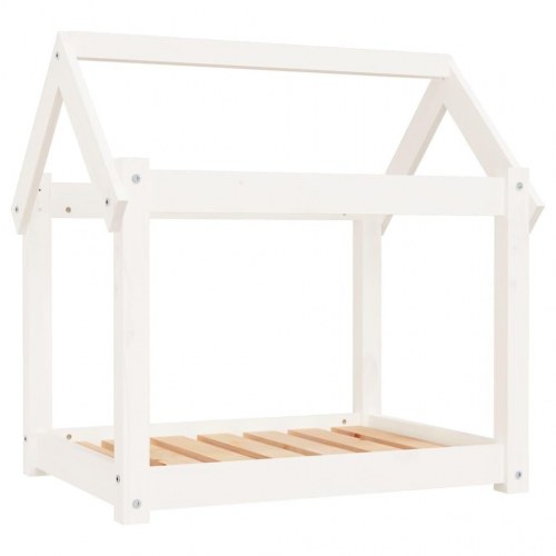 Hundeseng 71x55x70 cm massivt fyrretræ hvid