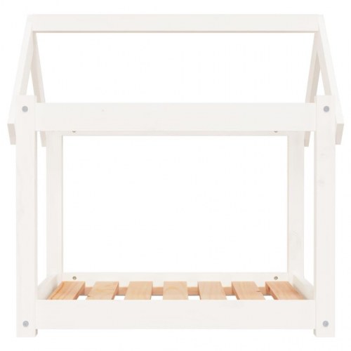 Hundeseng 71x55x70 cm massivt fyrretræ hvid