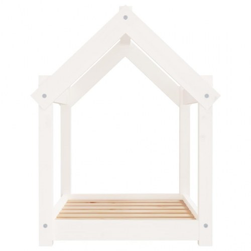 Hundeseng 71x55x70 cm massivt fyrretræ hvid