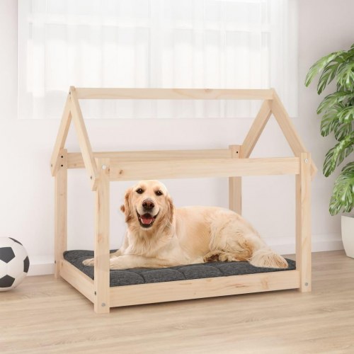 Hundeseng i massivt fyrretræ - 81 × 60 × 70 cm