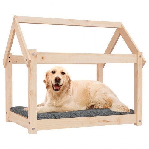 Hundeseng i massivt fyrretræ - 81 × 60 × 70 cm