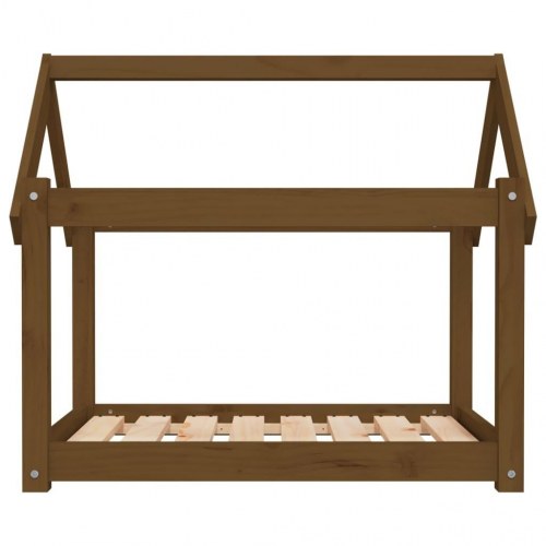 Hundeseng i massivt fyrretræ 81 × 60 × 70 cm - gyldenbrun