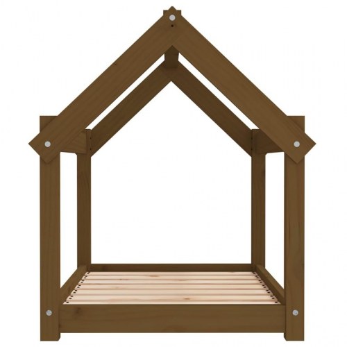 Hundeseng i massivt fyrretræ 81 × 60 × 70 cm - gyldenbrun