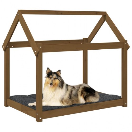 Hundeseng i massivt fyrretræ - 101 × 70 × 90 cm, gyldenbrun
