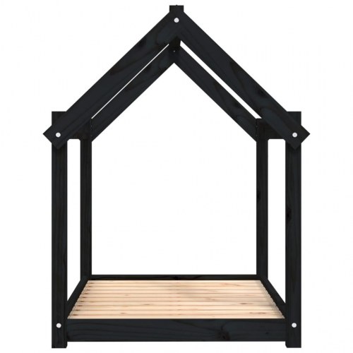 Hundeseng i massivt fyrretræ - sort 101 × 70 × 90 cm
