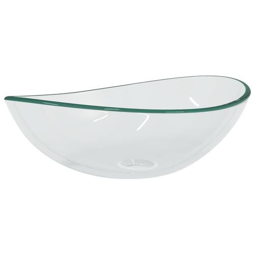 Håndvask 54,5x35x15,5 cm hærdet glas transparent
