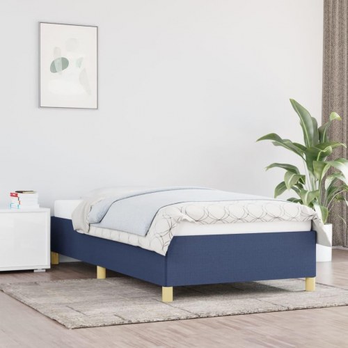 Sengeramme uden madras 90 x 190 cm i blå stof