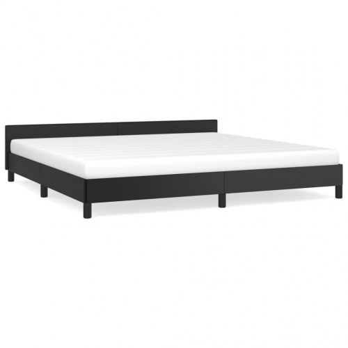 Sengeramme med hovedgærde uden madras - sort 200 x 200 cm