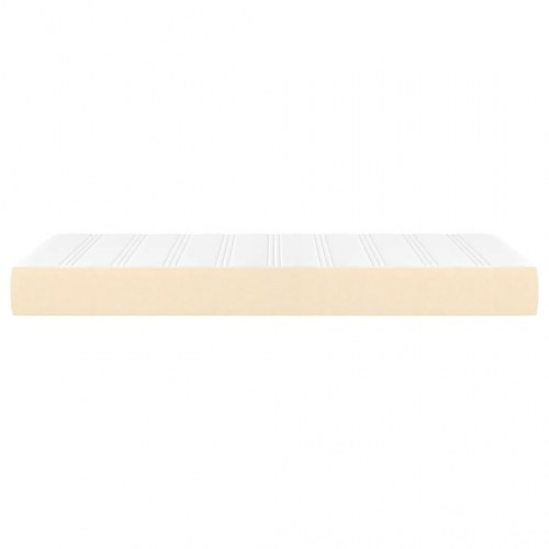 Springmadras med pocketfjedre - medium 90×200×20 cm, cremefarvet stof