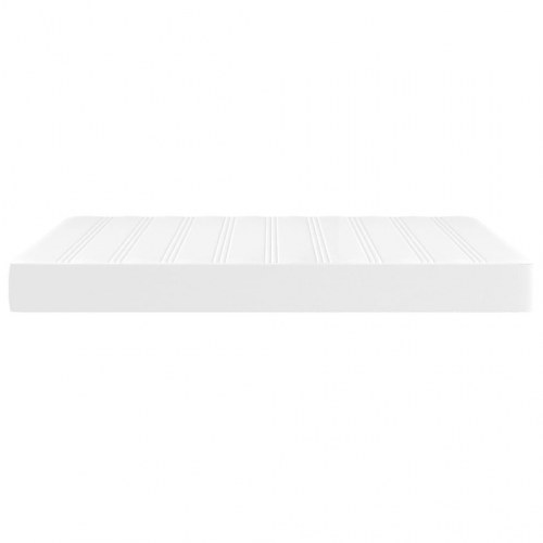 Springmadras med pocketfjedre - medium 140×190×20 cm, kunstlæder hvid