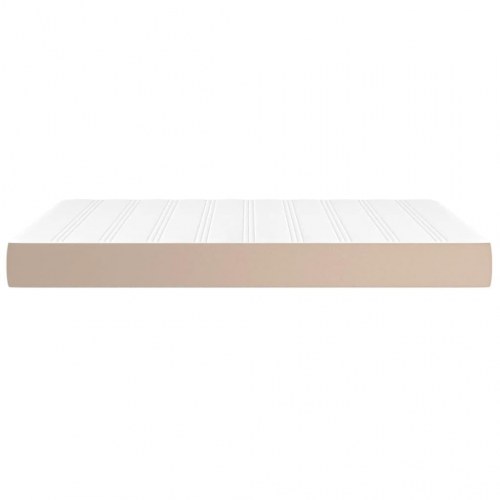 Springmadras med pocketfjedre - medium 140x200x20 cm, kunstlæder cappuccino