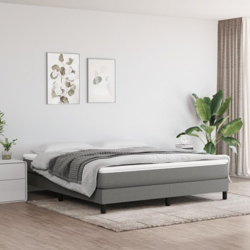 Springmadras med pocketfjedre - medium 160×200×20 cm, mørkegrå stof