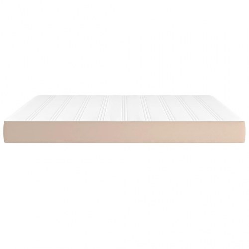 Springmadras med pocketfjedre - medium 180×200×20 cm, kunstlæder cappuccino
