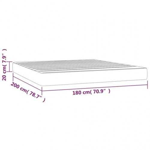 Springmadras med pocketfjedre - medium 180×200×20 cm, kunstlæder cappuccino