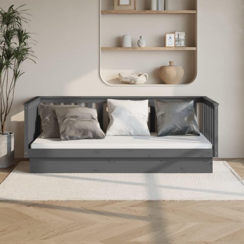Daybed 100×200 cm i massivt fyrretræ - grå