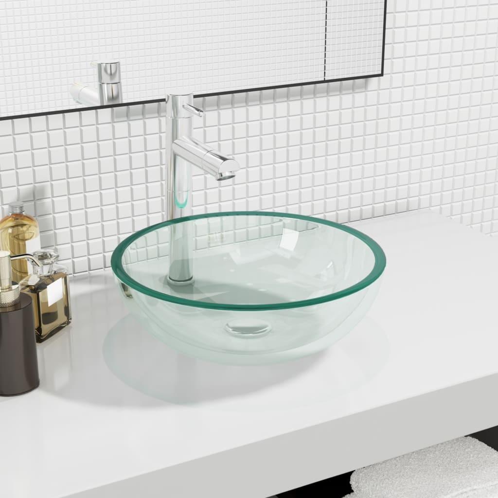 Håndvask 35x12 cm hærdet glas transparent