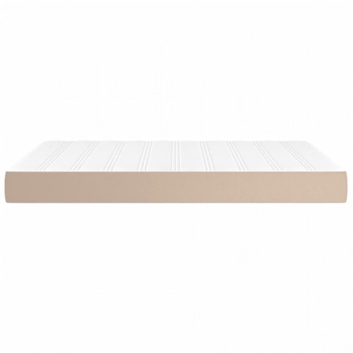 Springmadras med pocketfjedre - medium 140 x 190 x 20 cm, kunstlæder cappuccino