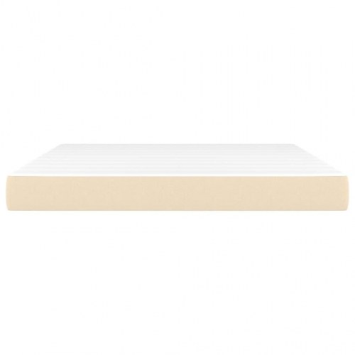 Springmadras med pocketfjedre 160x200x20 cm stof cremefarvet