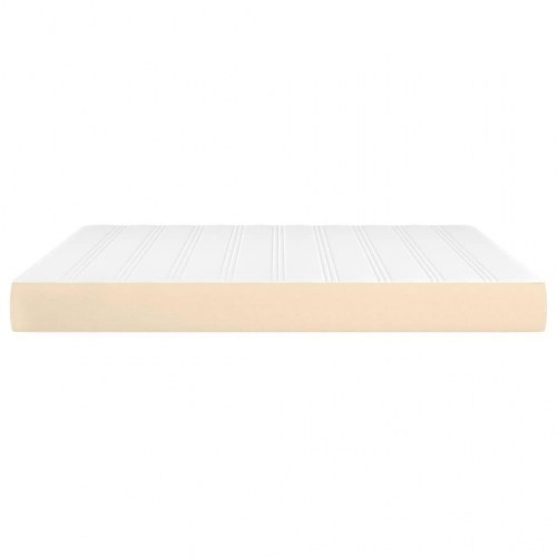 Springmadras med pocketfjedre - medium 180×200×20 cm, stof i cremefarve