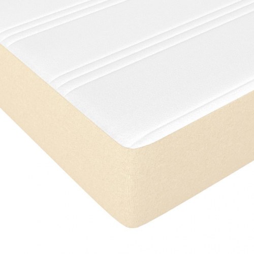 Springmadras med pocketfjedre - medium 180×200×20 cm, stof i cremefarve