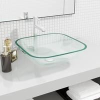 Håndvask 42x42x14 cm glas transparent