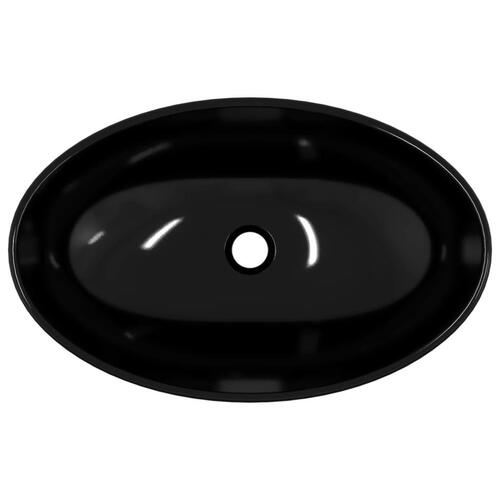 Håndvask 54,5x35x15,5 cm hærdet glas sort