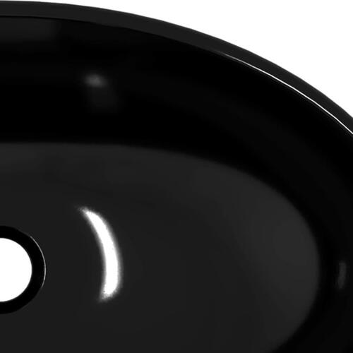 Håndvask 54,5x35x15,5 cm hærdet glas sort