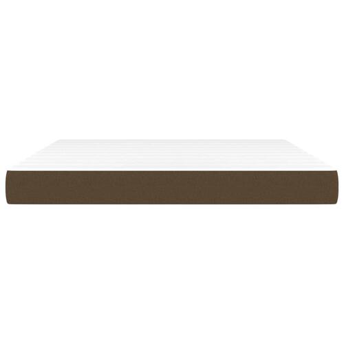 Springmadras med pocketfjedre 160x200x20 cm stof mørkebrun