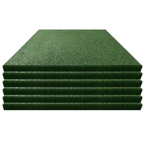 Faldfliser 6 stk. gummi 50 x 50 x 3 cm grøn