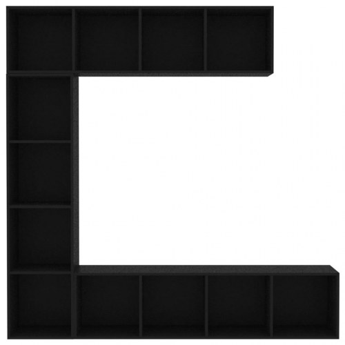 Bogreol/tv-møbel 3 dele 180x30x180 cm sort