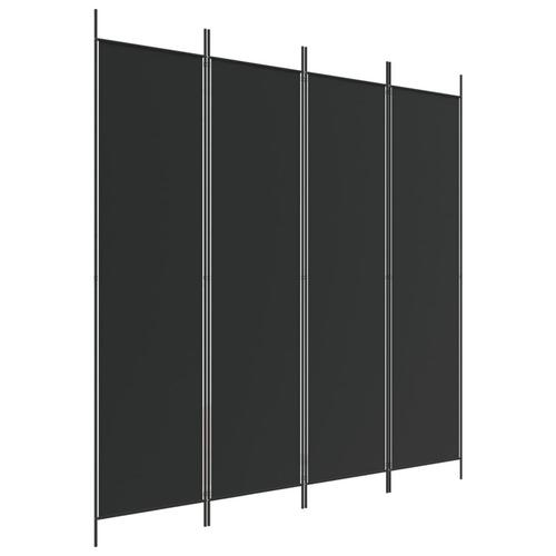4-panels rumdeler 200x200 cm stof sort