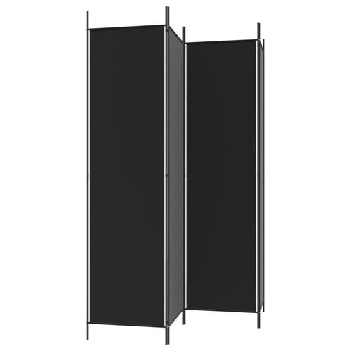 4-panels rumdeler 200x200 cm stof sort