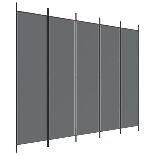 5-panels rumdeler 250x200 cm stof antracitgrå