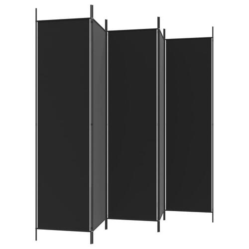 5-panels rumdeler 250x200 cm stof sort