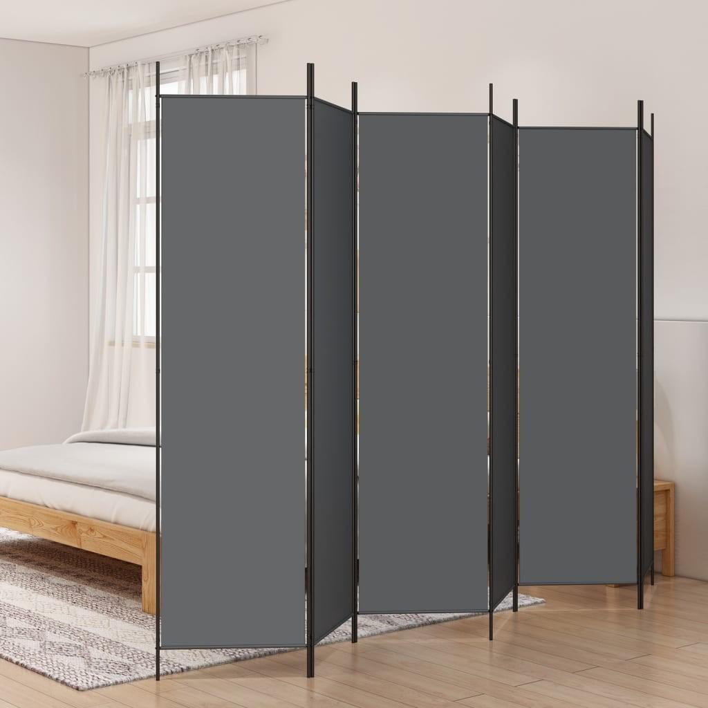 5-panels rumdeler 300x200 cm stof antracitgrå