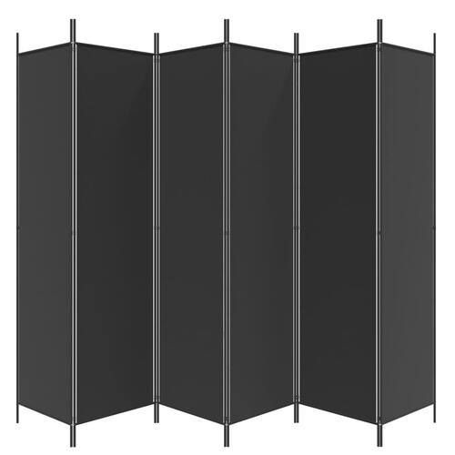 6-panels rumdeler 300x200 cm stof sort