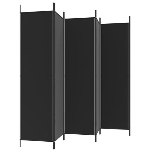 6-panels rumdeler 300x200 cm stof sort