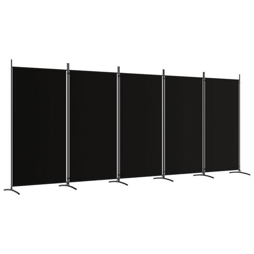 5-panels rumdeler 433x180 cm stof sort