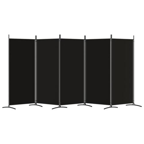 5-panels rumdeler 433x180 cm stof sort