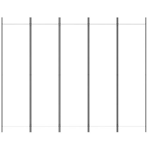 5-panels rumdeler 250x200 cm stof hvid