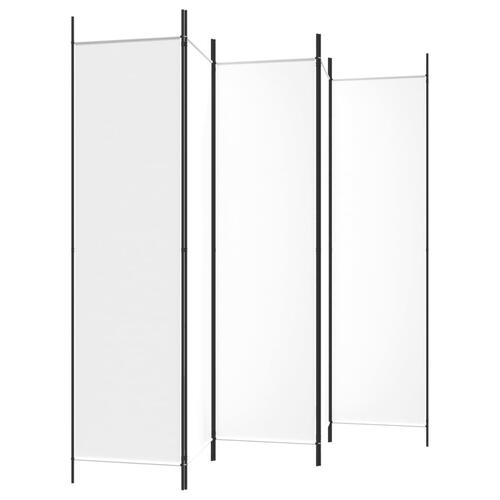 5-panels rumdeler 250x200 cm stof hvid