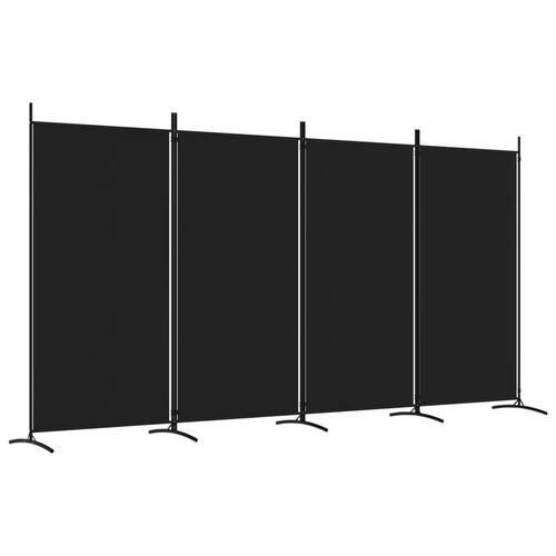 4-panels rumdeler 346x180 cm stof sort