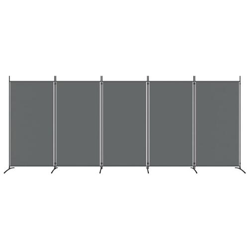 5-panels rumdeler 433x180 cm stof antracitgrå