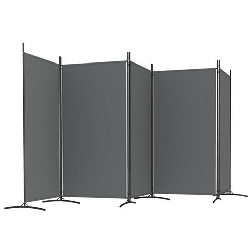 5-panels rumdeler 433x180 cm stof antracitgrå